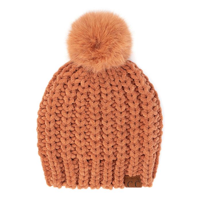 Sandstone Chenille Chunky Knit Faux Fur Pom C.C Beanie Before running out the door into the cool air, you’ll want to reach for these toasty beanie to keep your hands incredibly warm. Accessorize the fun way with these beanie, it's the autumnal touch you need to finish your outfit in style. Awesome winter gift accessory! Perfect Gift Birthday, Christmas, Holiday, Anniversary, Valentine’s Day, Loved One.