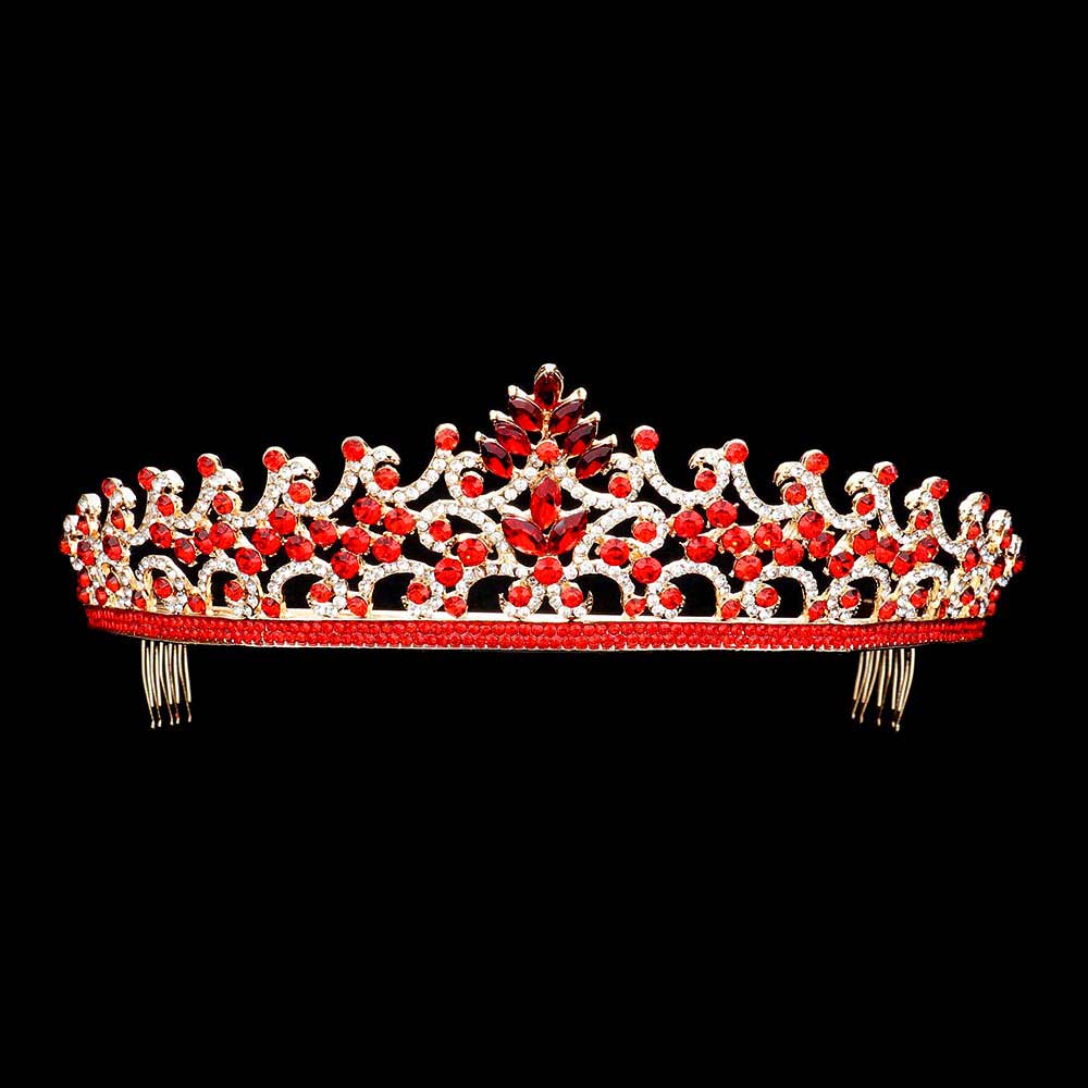 Siam Marquise Round Stone Embellished Princess Tiara, this awesome princess tiara will make you the ultimate royal beauty and make you absolutely stand out to receive the best compliments on special occasions. It perfectly adds luxe to your outfit and makes you more gorgeous. It's easy to put on & off and durable. The stunning hair accessory is really beautiful, Pretty, and lightweight.