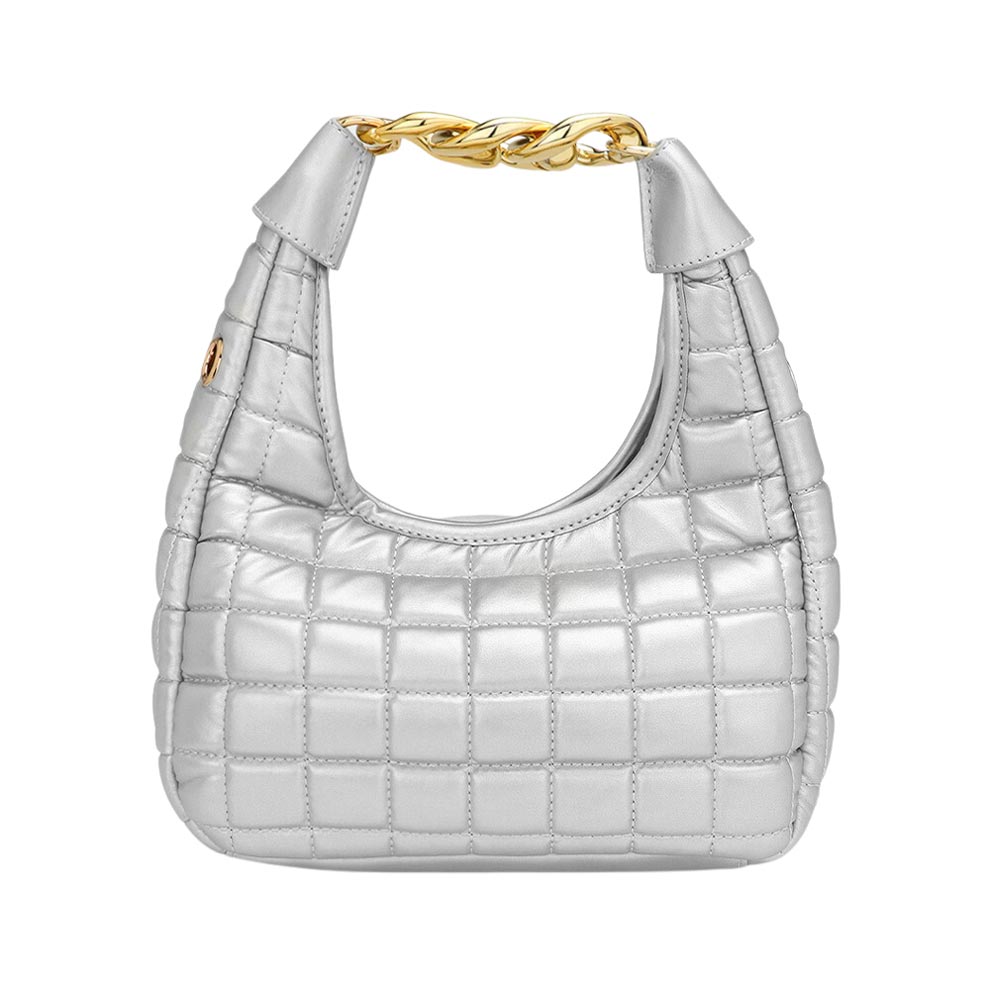 Silver Quilted Soft Tote Crossbody Bag, the interior has enough capacity for keys, phones, cards, sunglasses, purses, lipsticks, books, and water bottles. A wonderful gift for your lover, family, and friends. Perfect for traveling, beach, parties, shopping, camping, dating, and other outdoor activities in daily life.