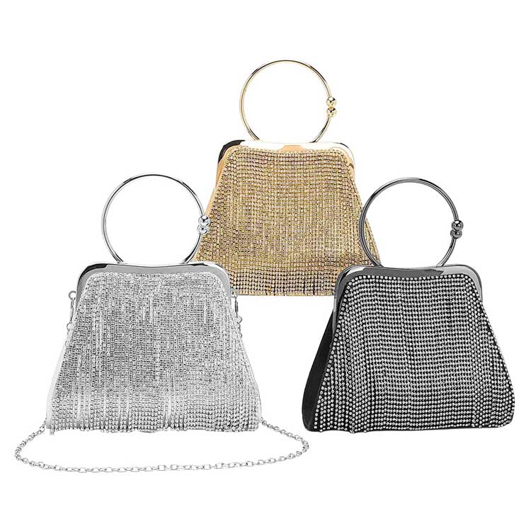 Silver Rhinestone Embellished Evening Tote Crossbody Bag, This tote bag is uniquely detailed, featuring a bright, sparkly finish giving. This is the perfect evening for any fancy or formal occasion when you want to accessorize your dress, gown, or evening attire during a wedding, bridesmaid bag, formal, or on date night.