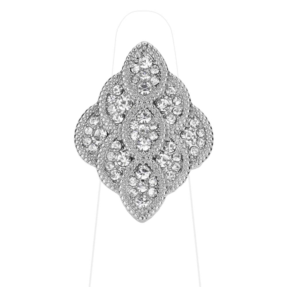 Rhinestone Embellished Petal Stretch Ring