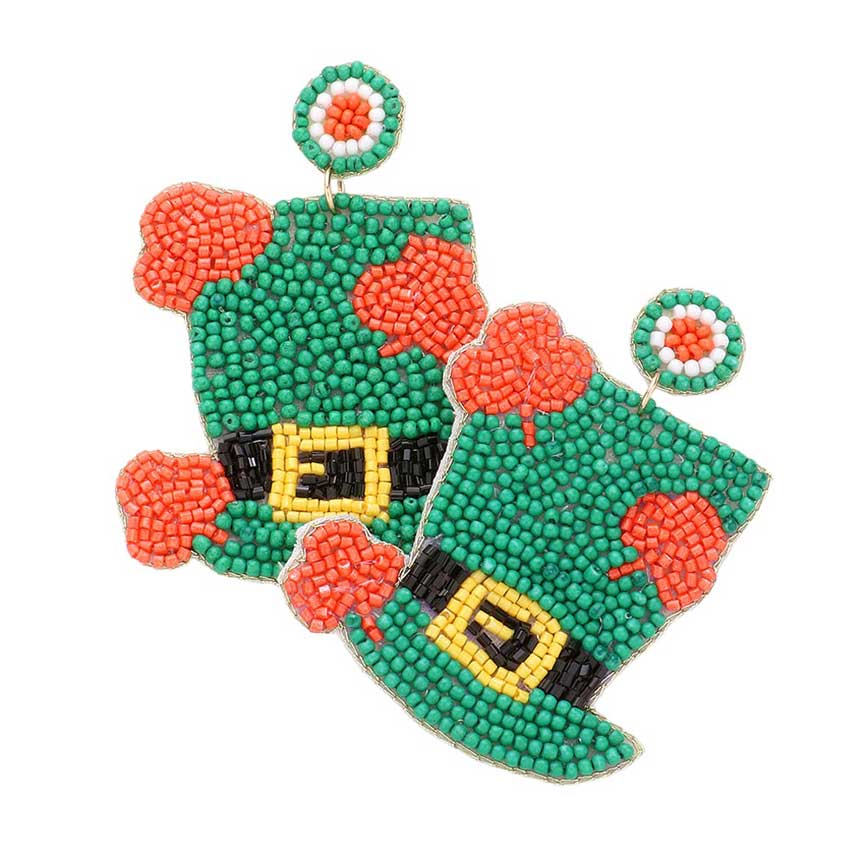 St. Patrick's Day Felt Back Leprechaun Hat Dangle Earrings, Add some Irish charm to your outfit with our Leprechaun Hat Earrings. Made of high-quality materials, these earrings feature a festive leprechaun hat design that will make you stand out in any crowd. Perfect for celebrating the luck of St. Patrick's Day!