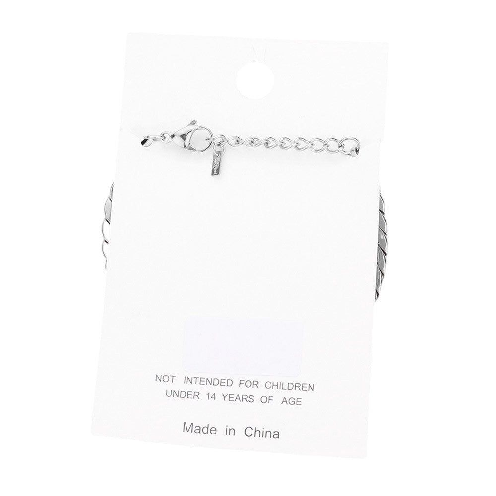 Rhodium Stainless Steel Metal Chain Bracelet is made with high-quality stainless steel, ensuring durability and a stylish, modern look. The strong metal chain design offers a secure fit and comfortable wear. Perfect for adding a touch of sophistication to your outfit.