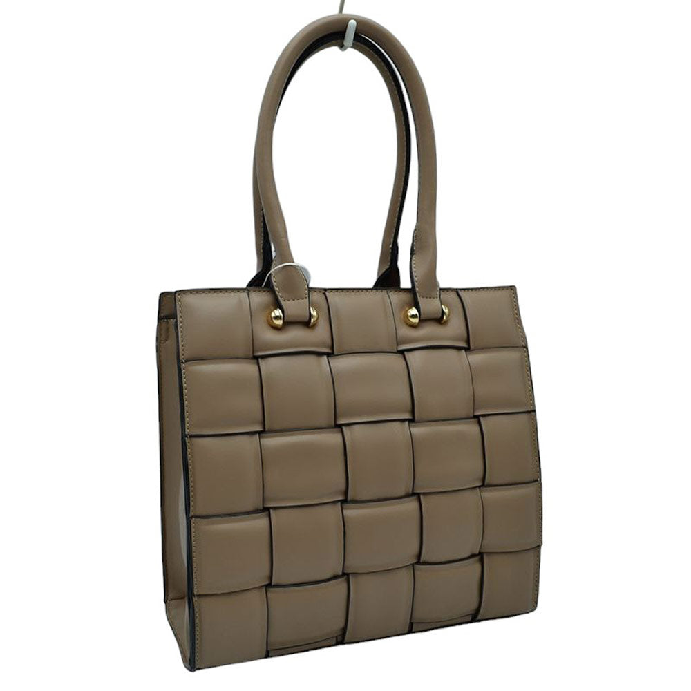 Stone Faux Leather Top Handle Cassette Tote Bag, is the perfect accessory for any occasion. Crafted with durable faux leather material, it is strong and reliable. It features a top handle for easy carrying and a cassette shape to aid in keeping the bag lightweight and stylish. Perfect for everyday use or as a lovely gift.