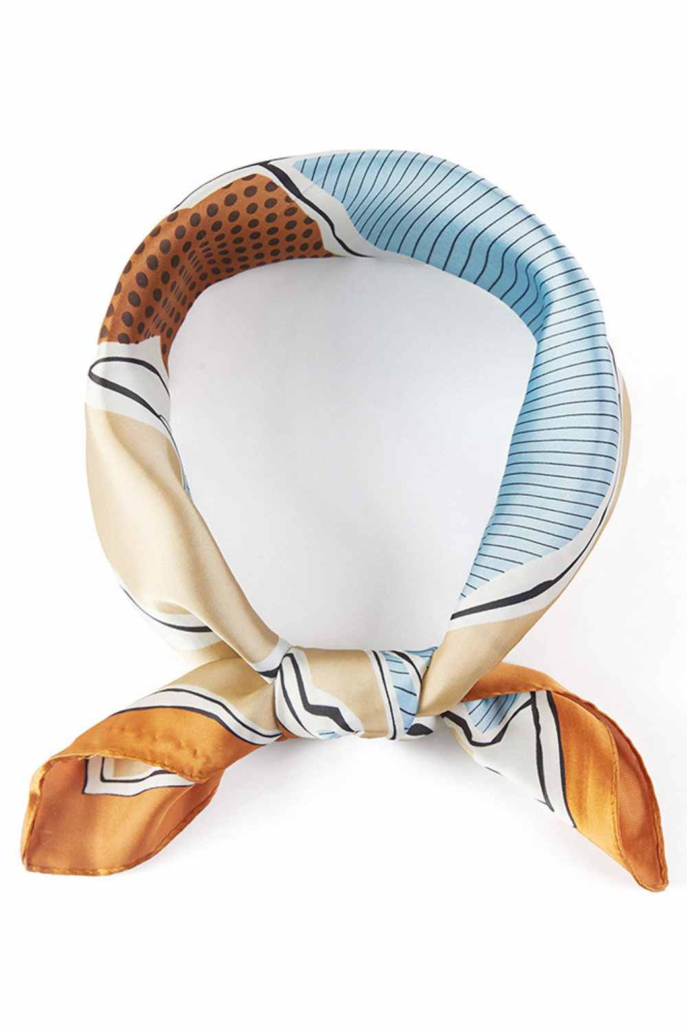 Taupe Elevate your accessory game with this stunning bandana scarf featuring a bold horses and leopard pattern print. Crafted from 100% lightweight polyester, it drapes beautifully and feels silky soft against your skin. The generous 27.5" x 27.5" square size offers versatile styling options wear it as a headscarf, neck wrap, or tie it to your bag for an instant style boost. Perfect for adding a wild, fashion-forward touch to any outfit.