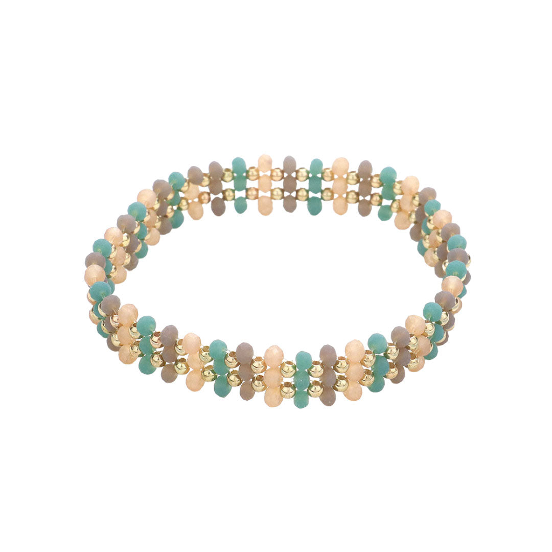 Teal Metal Ball Faceted Beaded Stretch Bracelet, this beaded stretch bracelet is easy to put on, and take off and so comfortable for daily wear. Perfect jewelry gift to expand a woman's fashion wardrobe with a classic, timeless style. Awesome gift for birthdays, Valentine’s Day, or any meaningful occasion.