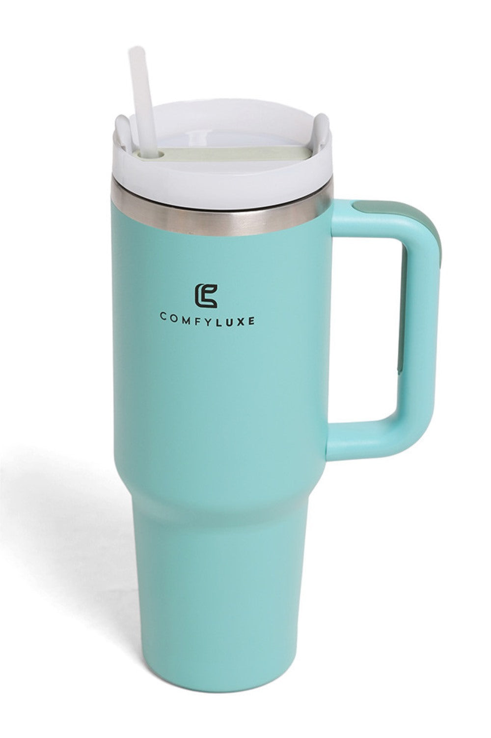 Teal Keep your beverages at the perfect temperature with this 40oz stainless steel tumbler. Double-wall insulation maintains hot drinks hot and cold drinks cold for hours. The ergonomic handle makes it easy to carry on the go, while the sleek solid color design works with any style. BPA-free construction ensures safe, worry-free hydration. Perfect for work, travel, or everyday use.
