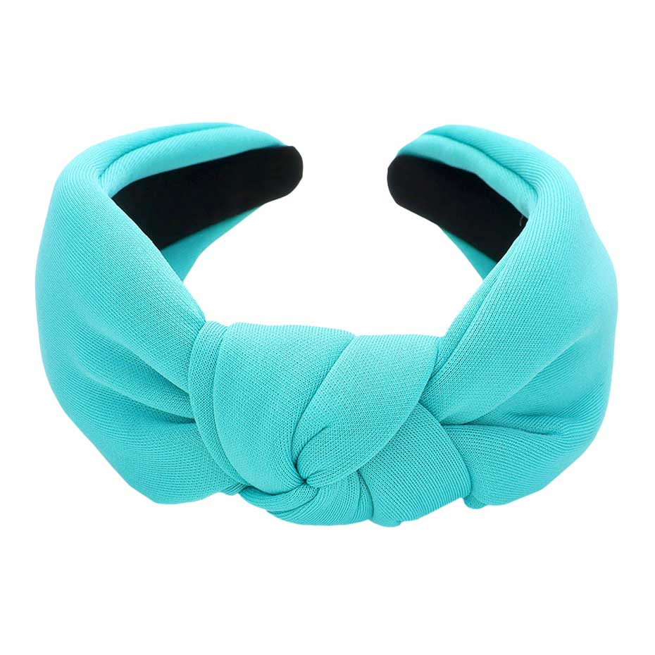 Turquoise Solid Knot Burnout Headband, create a natural & beautiful look while perfectly matching your color with the easy-to-use solid knot headband. Push your hair back and spice up any plain outfit with this knot headband!