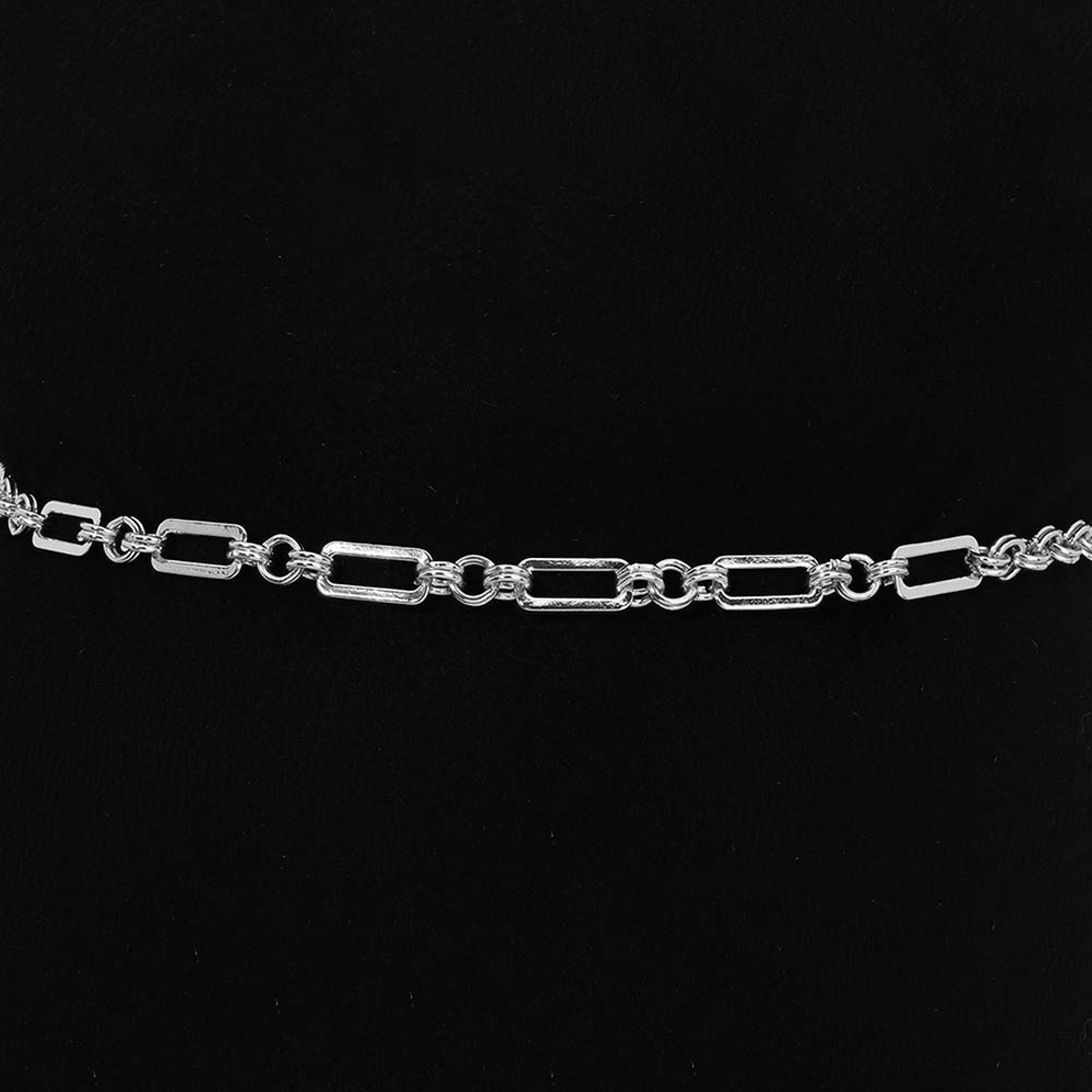 Madeline Love Rhodium Minimalist Link Waist Chain Belt - Hair Accessories - desc