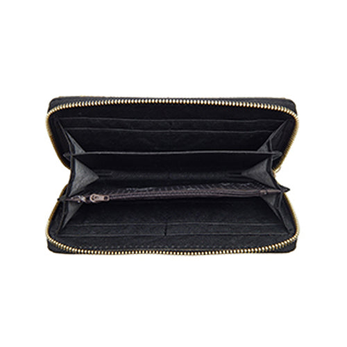 Madeline Love Rhodium Bling Snake Zipper Wallet - Bags & Wallets - desc