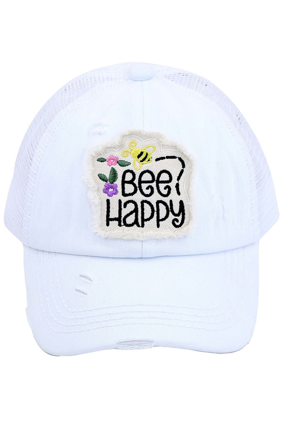 White C.C Bee Happy Patch Kid Pony Cap combines playful design with practical comfort, featuring a cheerful bee patch that adds a fun touch to any outfit. Designed specifically for kids, this cap offers an adjustable fit to accommodate growing heads, while the ponytail opening ensures a comfortable and stylish wear for active children. Crafted from breathable materials, it provides sun protection and keeps little ones cool during outdoor activities. Ideal for everyday wear, this cap blends functionality wit