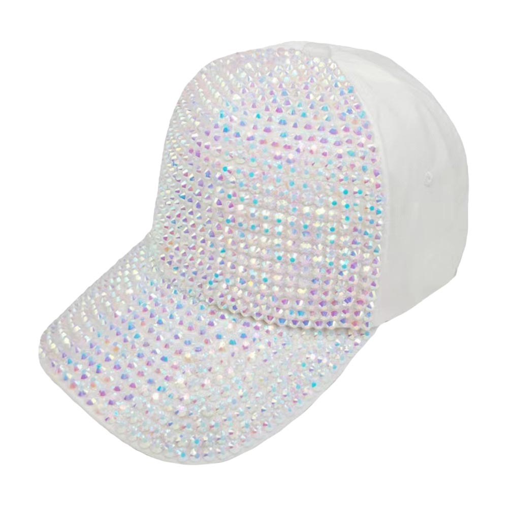 White Trendy Bling Studded Baseball Cap, this stylish baseball cap is the perfect accessory for any casual outing. Comfortable and perfect for keeping the sun off of your face. Ideal for travelers who are on vacation or just spending some time in the great outdoors. This cap is a fantastic gift for your loved one.