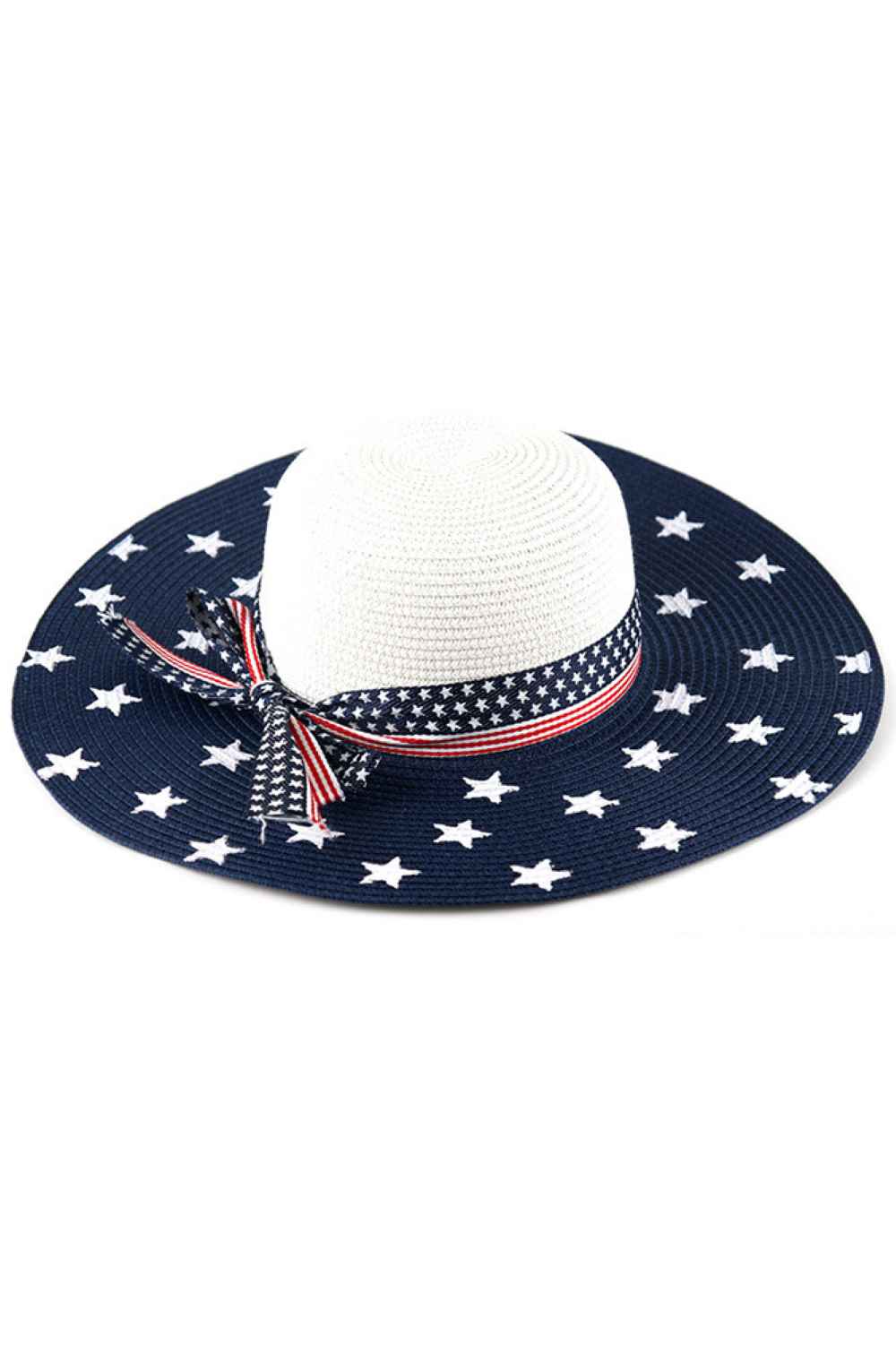 White Celebrate summer style with this patriotic American Flag Floppy Hat. Crafted from a breathable blend of 55% paper and 45% polyester, this lightweight hat keeps you cool during beach trips, outdoor events, and sunny adventures. The wide brim provides excellent sun protection while the classic flag design adds a festive touch to any warm-weather outfit.