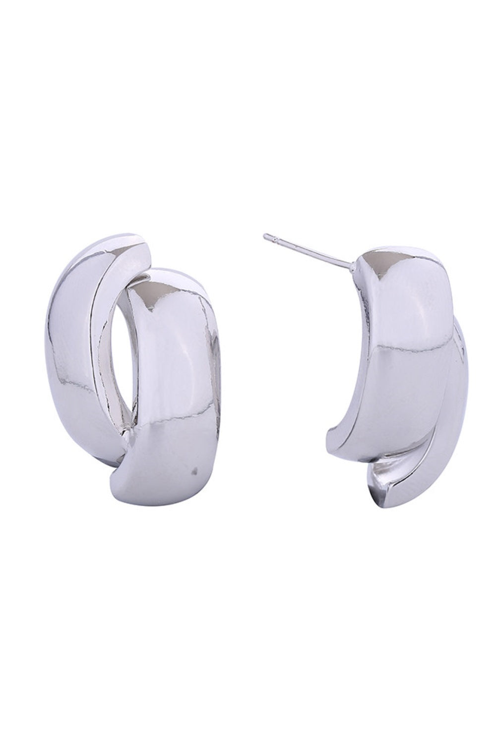 White Gold Elegant 14K gold and white gold dipped cross ribbed post earrings crafted from hypoallergenic brass. Each earring measures 3cm, featuring a textured ribbed design that catches the light beautifully. Made in Korea with lead and nickel compliance, these versatile studs are perfect for everyday wear or special occasions. The secure post backing ensures comfortable, all-day wearability for sensitive ears.
