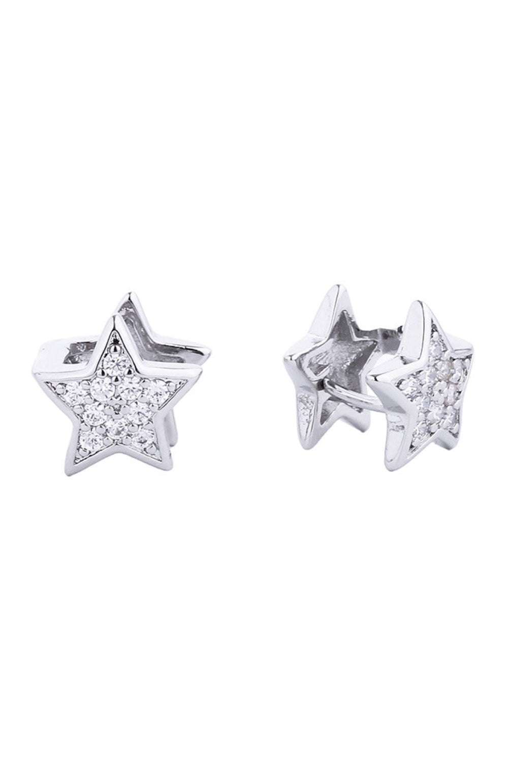 White Gold Elegant huggie earrings featuring a lustrous 14K gold or white gold dip over brass. Each earring is adorned with sparkling cubic zirconia pavé detailing for a luxurious finish. With a delicate 1.02cm diameter, these hypoallergenic earrings are perfect for everyday wear and sensitive ears. Lead and nickel compliant for peace of mind. A timeless addition to any jewelry collection.