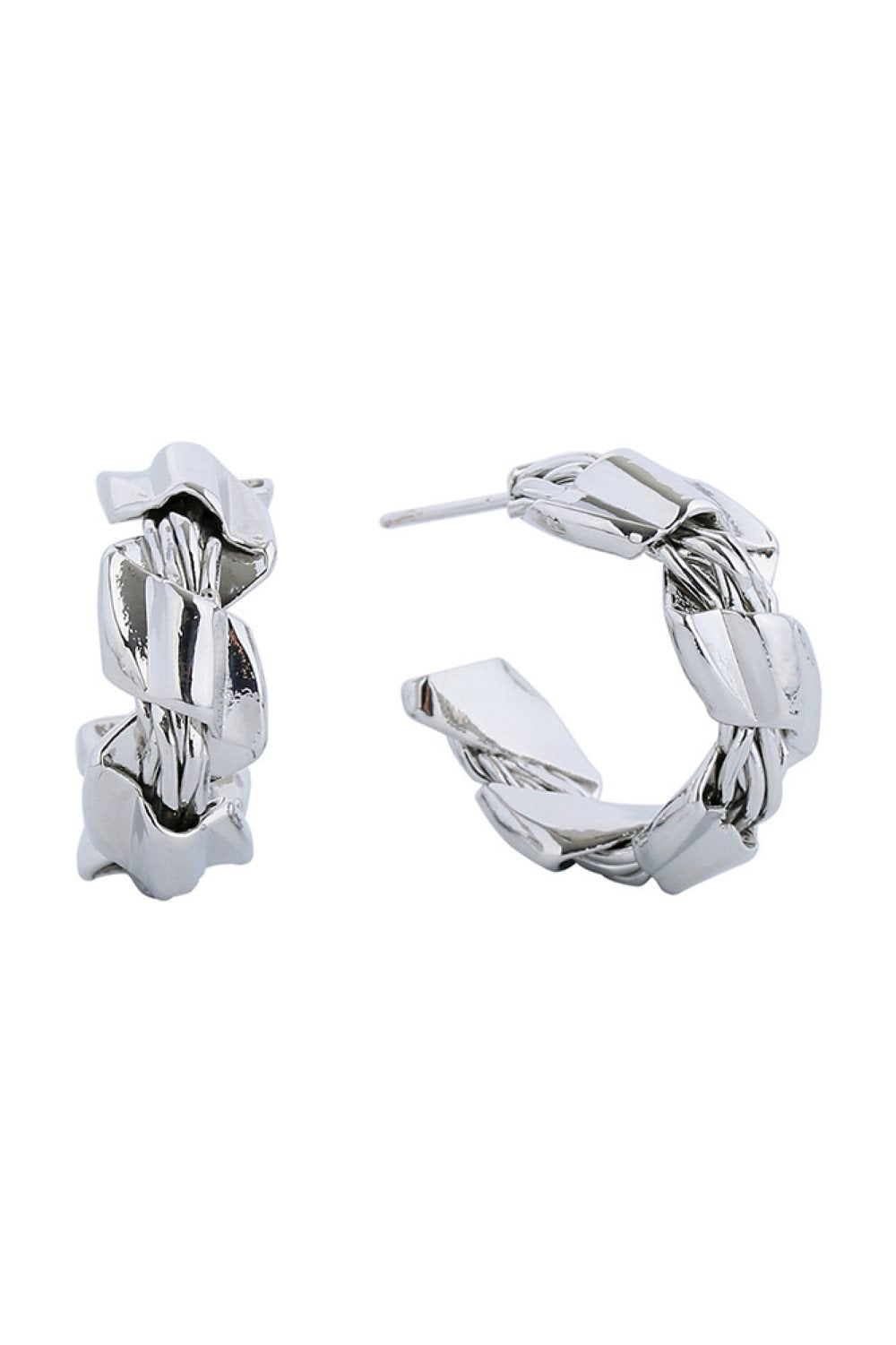 White Gold Elevate your everyday look with these stunning 14K Gold and White Gold dipped post hoop earrings. Crafted from hypoallergenic brass, they're gentle on sensitive skin while delivering luxurious appeal. With a perfect 2.54cm diameter, these versatile hoops strike the ideal balance between statement and wearable elegance. Lead and nickel compliant for peace of mind. A timeless essential that transitions seamlessly from day to night.