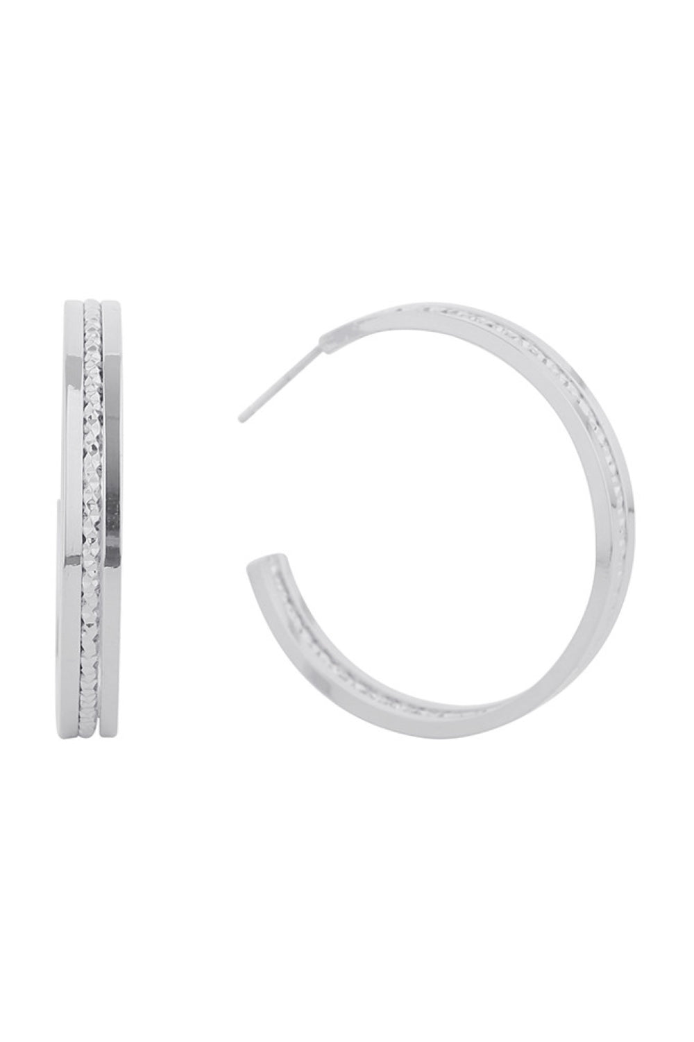 White Gold Elegant post hoop earrings featuring a luxurious 14K gold or white gold dip finish. Crafted from hypoallergenic brass, these beauties are perfect for sensitive ears. With a generous 3.47cm diameter, they offer a flattering, versatile look for any occasion. Lead and nickel compliant for peace of mind. Timeless style meets comfort in every wear.