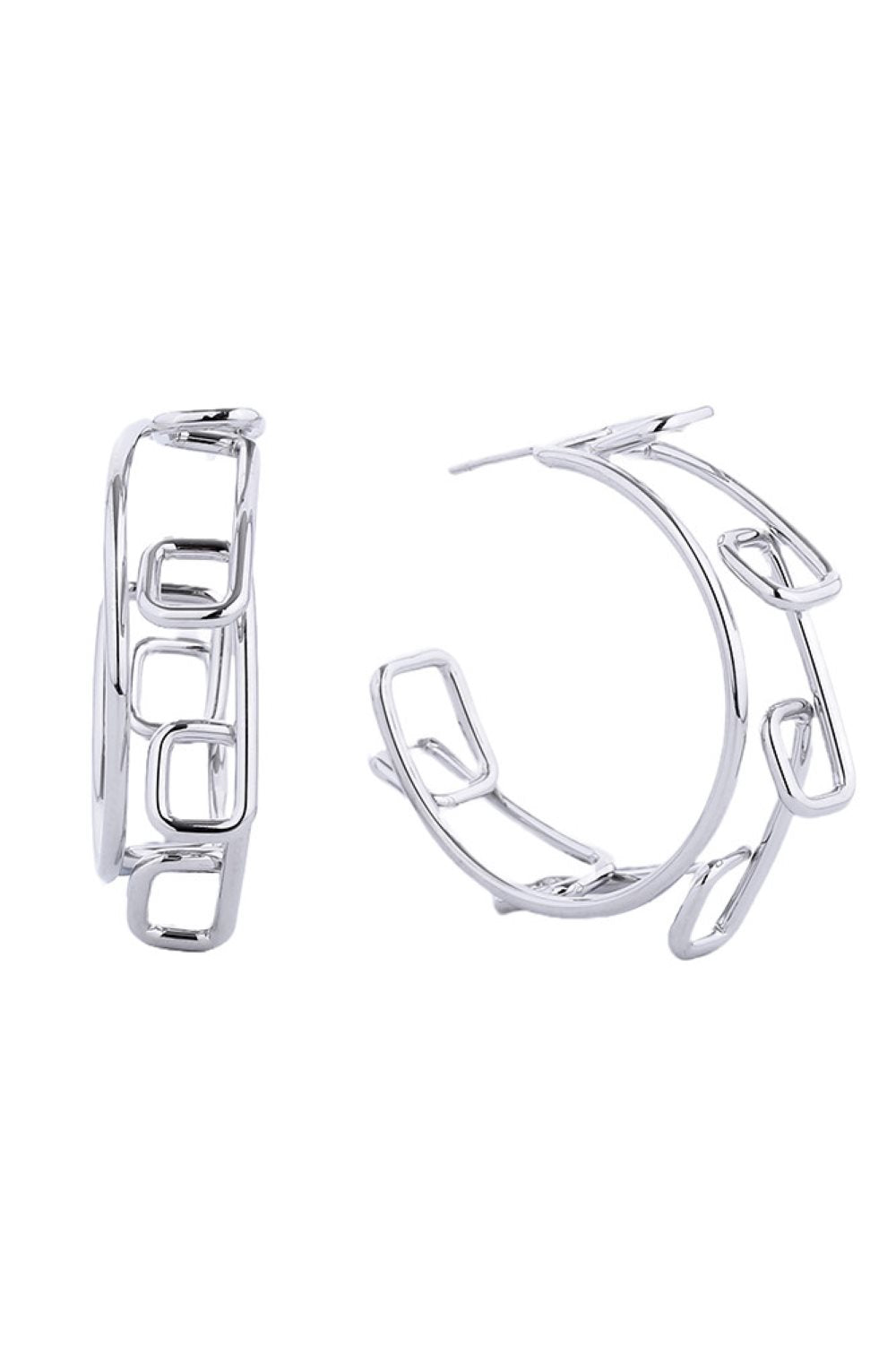 White Gold Elegant post hoop earrings with a timeless design, dipped in luxurious 14K gold or white gold finish. Crafted from hypoallergenic brass, these earrings are gentle on sensitive skin and perfect for everyday wear. Measuring 3.99cm in diameter, they offer a sophisticated statement without overwhelming the ear. Lead and nickel compliant, ensuring safety and peace of mind with every wear. 