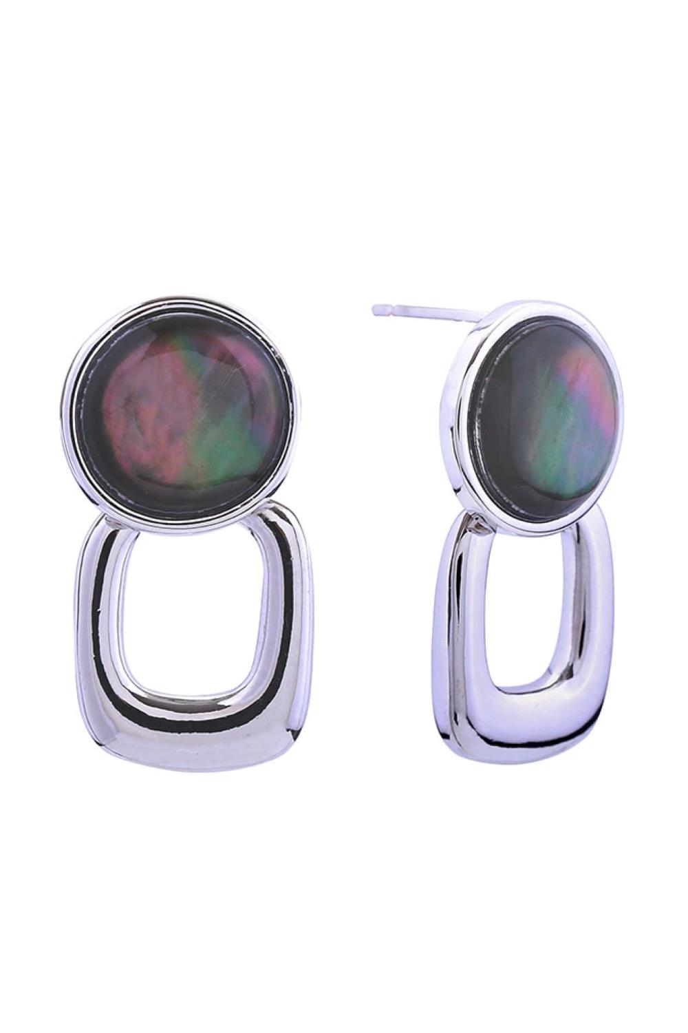 White Gold Elegant square drop button post earrings crafted in brass with a luxurious 14K gold or white gold dip finish. Featuring stunning white-abalone shell accents, these hypoallergenic earrings are perfect for sensitive skin. Each earring measures 2.5cm in diameter, offering a sophisticated statement without overwhelming your look. Lead and nickel compliant for peace of mind. Expertly made in Korea with attention to detail and quality craftsmanship.