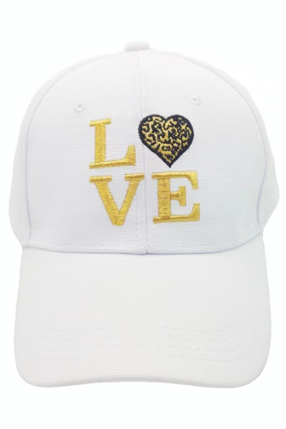 White Add a sweet, stylish touch to your look with this LOVE heart baseball cap, featuring a charming heart design on the front and a classic curved brim. Made for everyday comfort with an adjustable fit, it’s perfect for casual outings, sunny days, and spreading good vibes wherever you go.