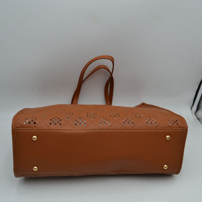 Midnight Perforated Lattice Tote – Elegant Laser-Cut Shoulder Bag - Tote Bag