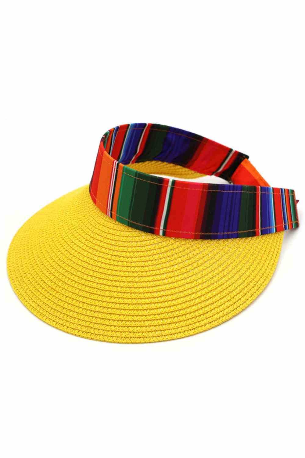Yellow Stay cool and stylish with this Serape Visor Hat, crafted from a breathable blend of 90% paper and 10% polyester. The lightweight paper construction provides exceptional comfort during warm weather, while the polyester adds durability for everyday wear. Perfect for beach days, outdoor adventures, or casual outings, this visor keeps the sun at bay without the weight.