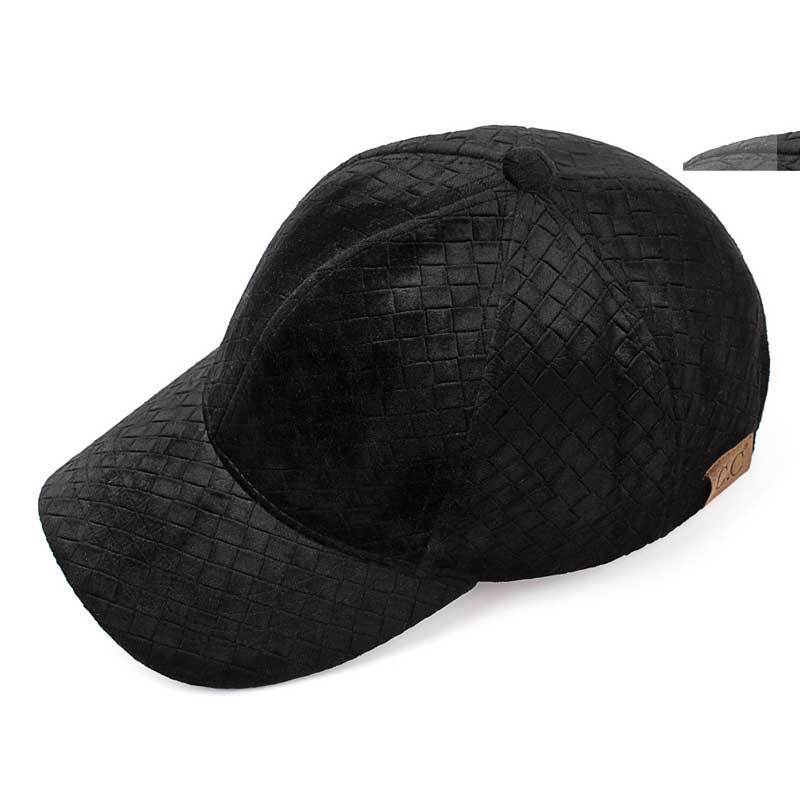 C.C Cross Stripes Pattern Velvet Baseball Cap