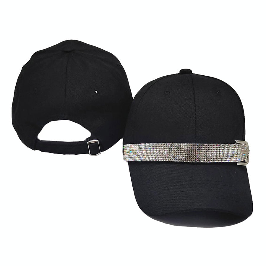 Bling Belt Buckle Accented Baseball Cap is a must-have for fashionistas who let they mean business! The shiny belt buckle adds just the right amount of "bling" for a look that's bangin' and trendin'! Shine on! Perfect Birthday Gift, Mother's Day, anniversary Gift, Valentine's Day, Regalo Cumpleanos, Navidad etc