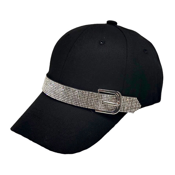 Bling Belt Buckle Accented Black Baseball Cap is a must-have for fashionistas who let they mean business! The shiny belt buckle adds just the right amount of "bling" for a look that's bangin' and trendin'! Shine on! Perfect Birthday Gift, Mother's Day, anniversary Gift, Valentine's Day, Regalo Cumpleanos, Navidad etc
