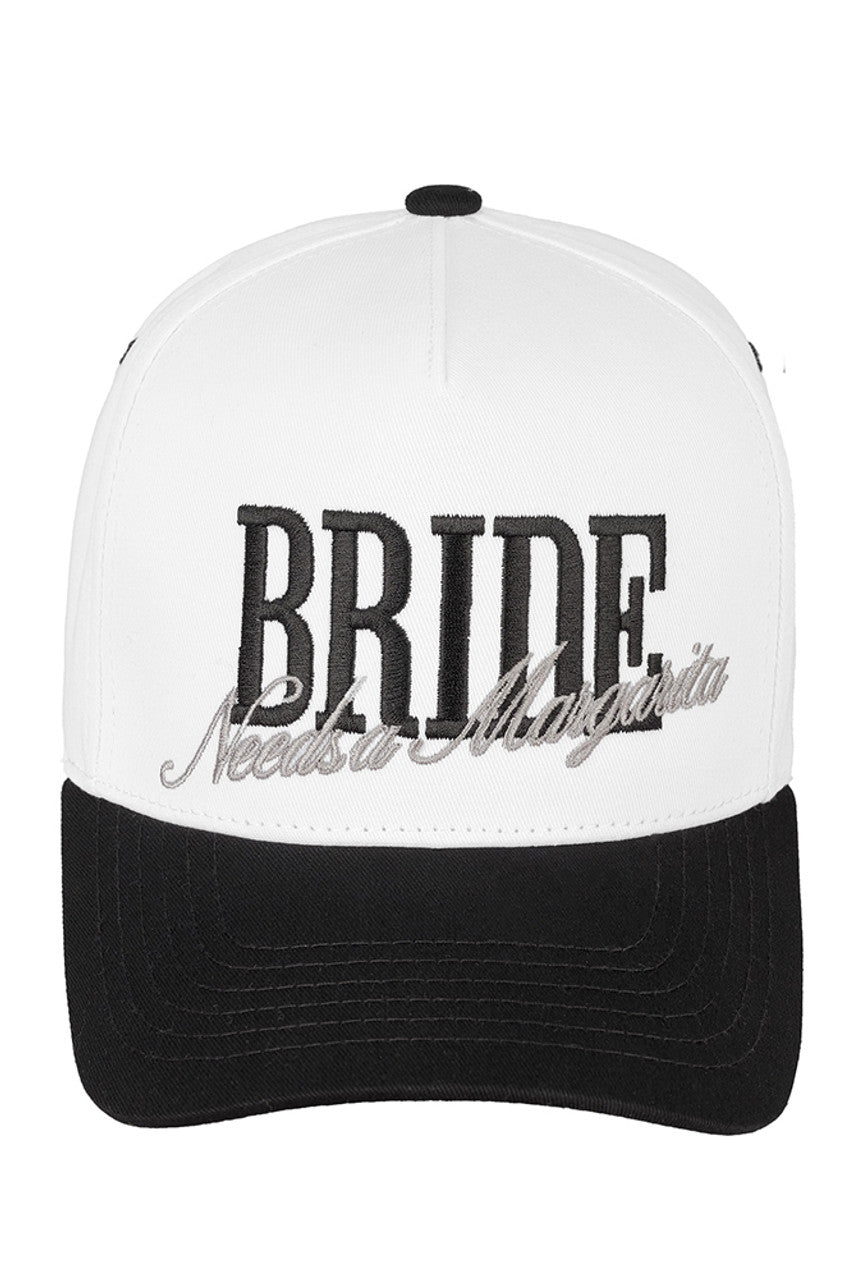 Black C.C BRIDE NEEDS A MARGARITA. Two Tone Trucker Cap combines casual style with playful charm. Featuring a classic two-tone design, this cap offers breathable mesh panels for comfort and an adjustable snapback for a perfect fit. Ideal for bridal parties or casual outings, it adds a fun, personalized touch while keeping you cool and shaded. Durable and stylish, it’s a must-have accessory for those celebrating in style.