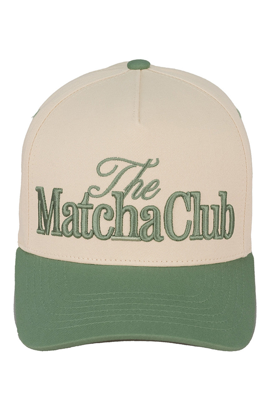 Sage C.C THE MATCHA CLUB Embroidered Trucker Cap combines classic trucker style with detailed embroidery for a refined look. Its breathable mesh back ensures comfort during extended wear, while the adjustable snap closure offers a customizable fit. Perfect for casual outings or adding a subtle statement to your everyday wardrobe, this cap balances style and functionality with expert craftsmanship.