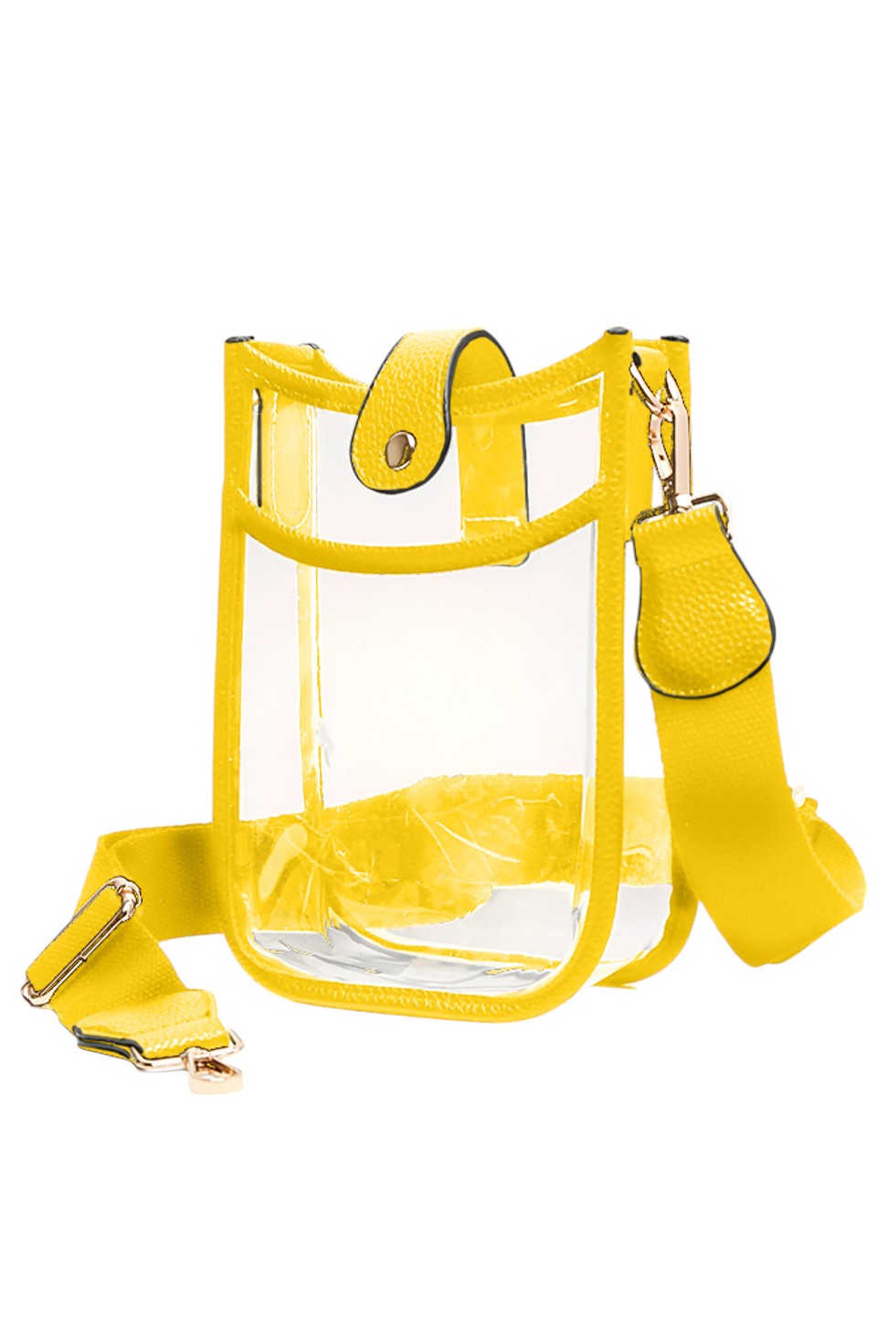 Clear Stadium Crossbody Mini Bag offers a sleek, transparent design ideal for event venues with strict bag policies. Its compact size ensures convenience without sacrificing style, while the adjustable crossbody strap provides comfortable, hands-free wear. Crafted for durability and easy access, this mini bag is perfect for securely carrying essentials at stadiums, concerts, or festivals.