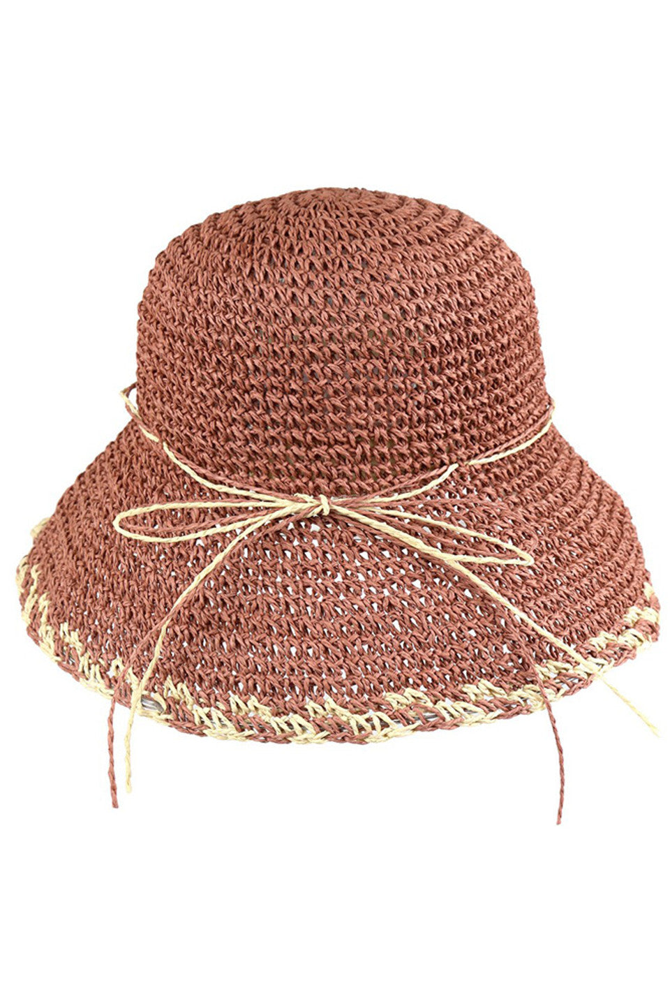 Mauve Edge Detailed Straw Bucket Hat features meticulous craftsmanship with reinforced edge binding for enhanced durability. The premium natural straw material provides optimal ventilation while delivering effective UV protection. Its classic bucket silhouette offers versatile styling options with the technical advantage of all-around brim coverage, ideal for both casual outings and dedicated sun protection.