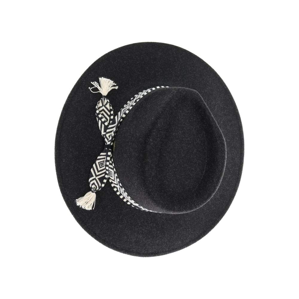 Heather-Black-The prettiest cotton band on our newest vegan fabric panama hat! The two-tone color of the fabric, the geometric cotton band trim, and the adjustable inside band make these your perfect hat for your favorite fall outfit, family pictures, a special occasion, or just because! We are serious when we say, don't wait to get these, they will not last long!