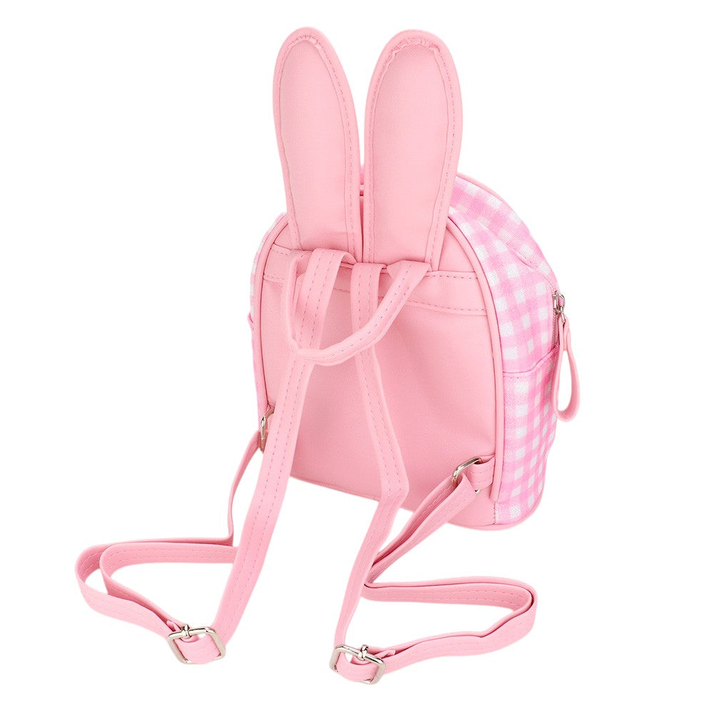 light Pink Glittered Check Patterned Bunny Mini Backpack Bag is a whimsical and stylish accessory for any fashion-forward individual. The check pattern adds a touch of sophistication, while the glitter detailing adds a playful sparkle. With its mini size and backpack design, it is practical and comfortable for everyday use.