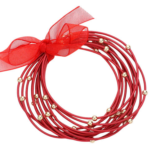 12PC Metal Ball Pointed Red Guitar String Stackable Stretch Bracelets can light up any outfit, fabulous fashion and sleek style add a pop of pretty color coordinating with any ensemble from business casual to everyday wear. Perfect Birthday Gift, Anniversary Gift, Christmas Gift, Regalo Cumpleanos, Regalo Navidad, etc
