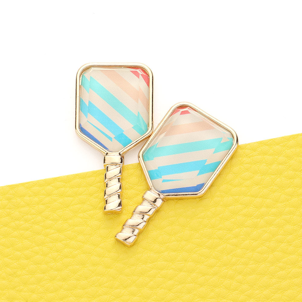 Multi Pickleball Racket Earrings