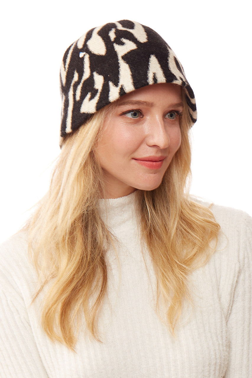 SOFT FABRIC LEOPARD BUCKET HAT - Black - Bucket Hat