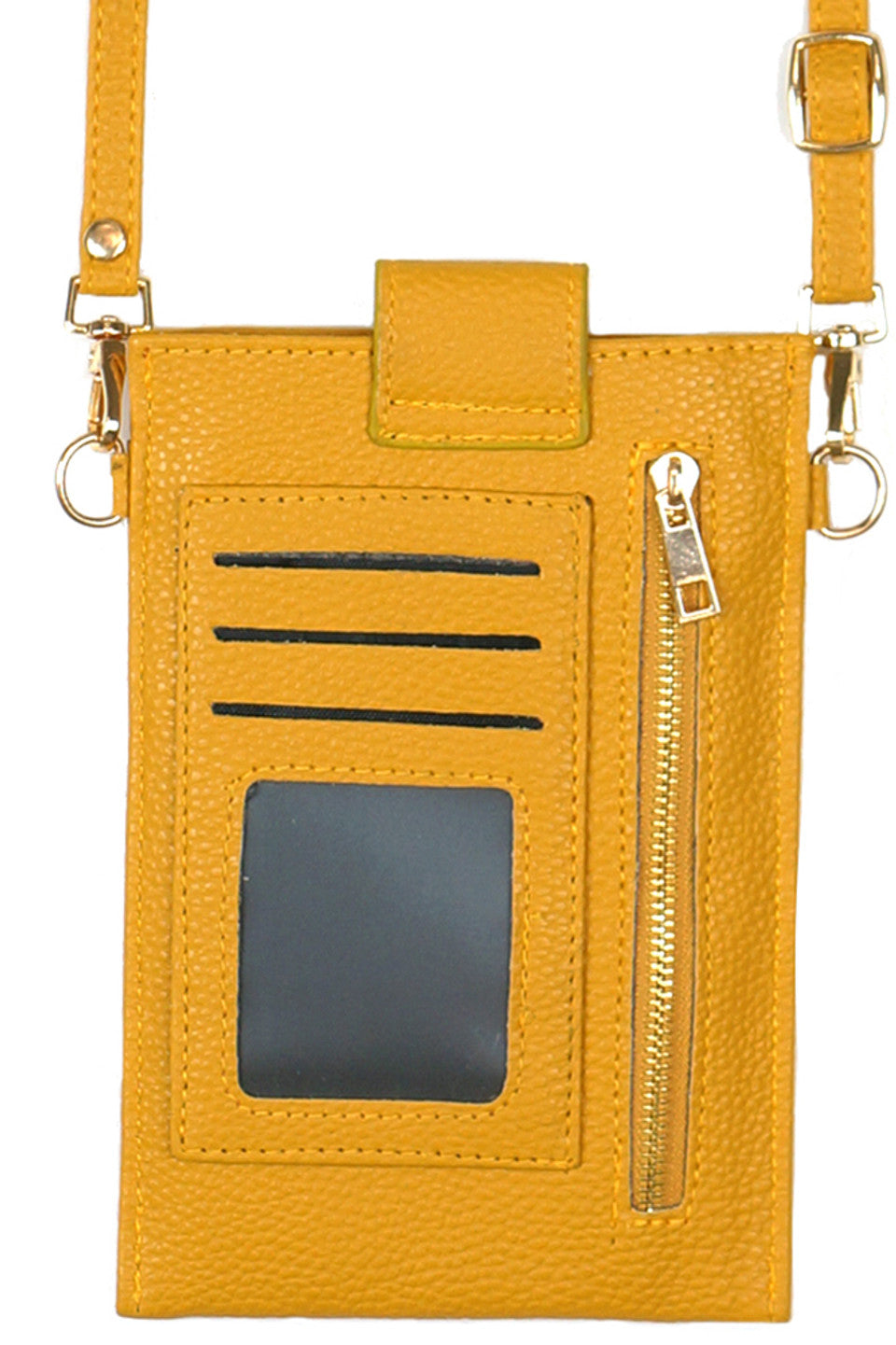 Solid Cellphone Crossbody With Clear Window features a clear window that allows easy access to your phone’s screen without removing it from the case. Designed for convenience and security, it keeps your device visible and protected while you’re on the move. The crossbody strap offers hands-free comfort, making it ideal for travel, errands, or daily use. Durable materials ensure long-lasting wear, combining functionality with a sleek, minimalist design.