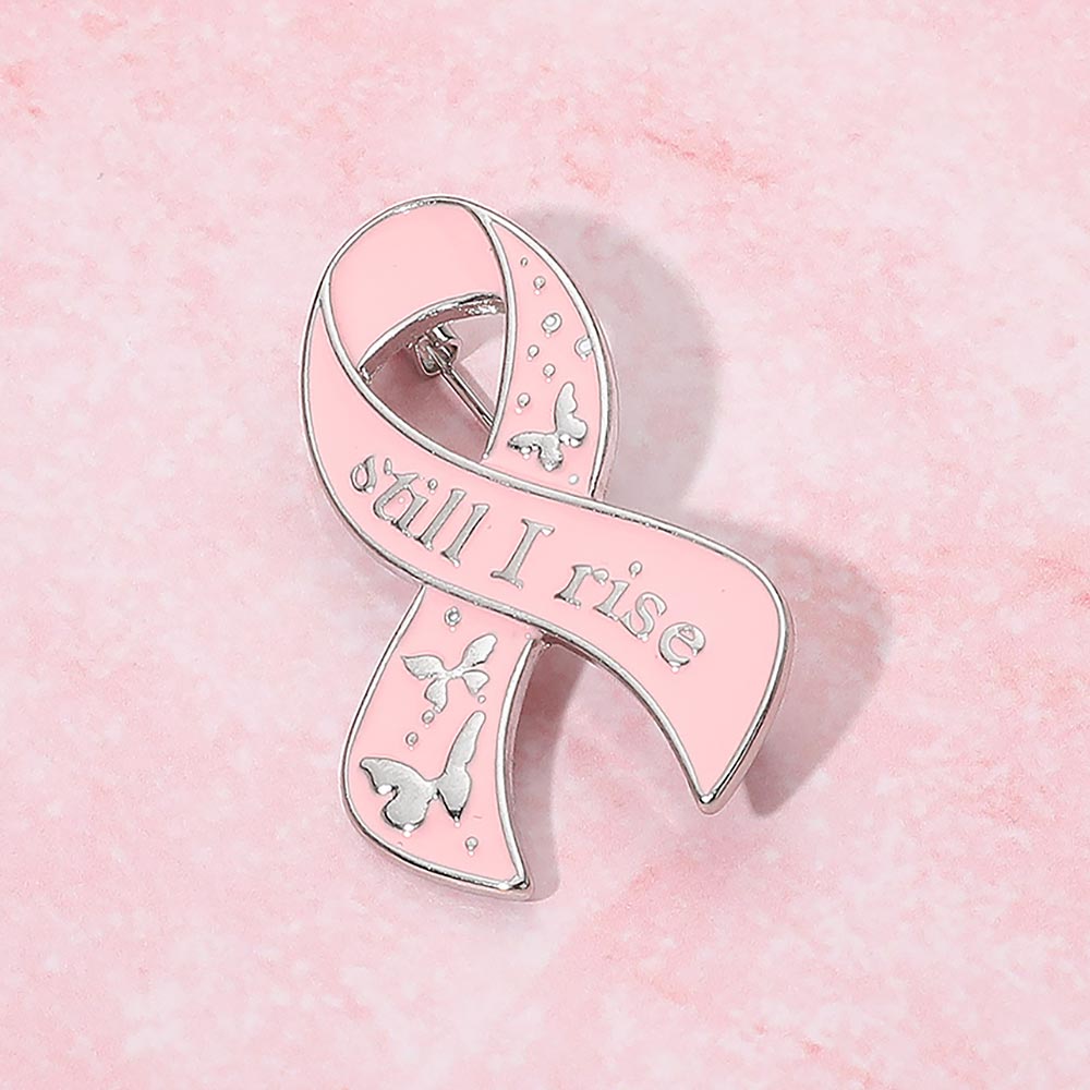 Light, Pink STILL I RISE Message Butterfly Accent Pin Ribbon Pin Brooch