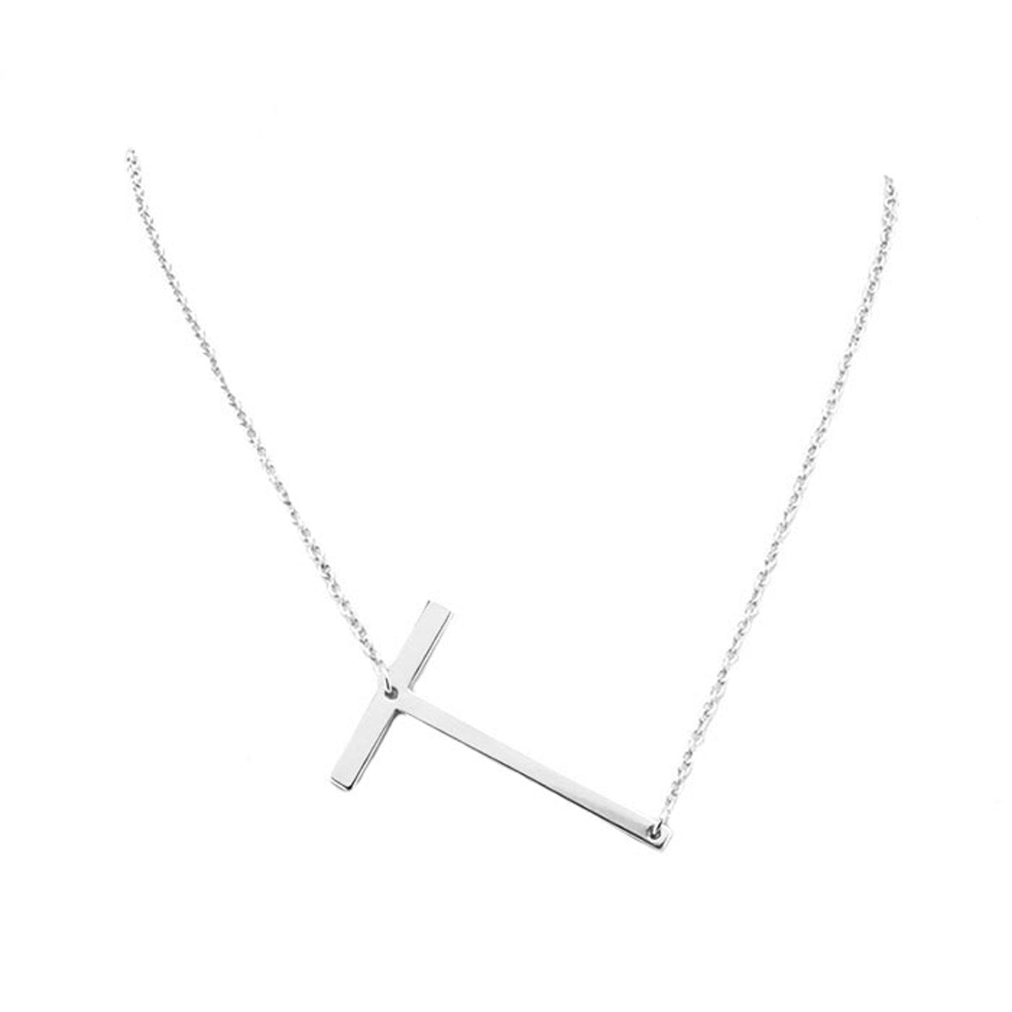 Silver Monogram Metal Pendant Necklace. Beautifully crafted design adds a gorgeous glow to any outfit. Jewelry that fits your lifestyle! Perfect Birthday Gift, Anniversary Gift, Mother's Day Gift, Anniversary Gift, Graduation Gift, Prom Jewelry, Just Because Gift, Thank you Gift.