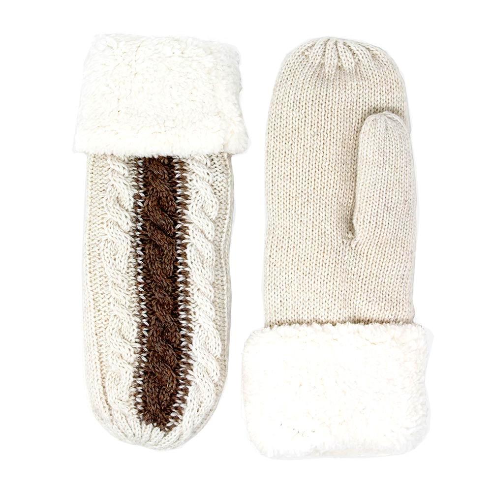 So Plush Two Tone Cable Knit Fuzzy Trim Mitten Gloves are exceptionally warm & protect you from winter's cold winds. Stylish & comfortable, chic & glam are the perfect accessory to complete any outfit. Can be worn everyday, keep your hands cozy while staying stylish. The perfect present for yourself or a loved one!