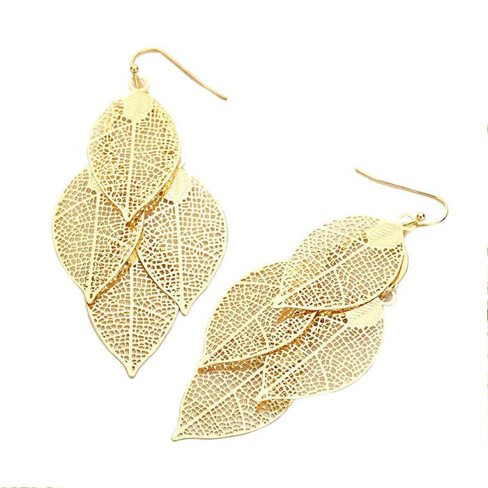 Lightweight Metal Leaf Cluster Vine Dangle Fishhook Earrings, ultra-chic will take your look up a notch, versatile enough for wearing straight through the week, dainty & delicate for all-day wear, coordinate with any ensemble from business casual to everyday wear, the perfect addition to every outfit. Perfect Gift.