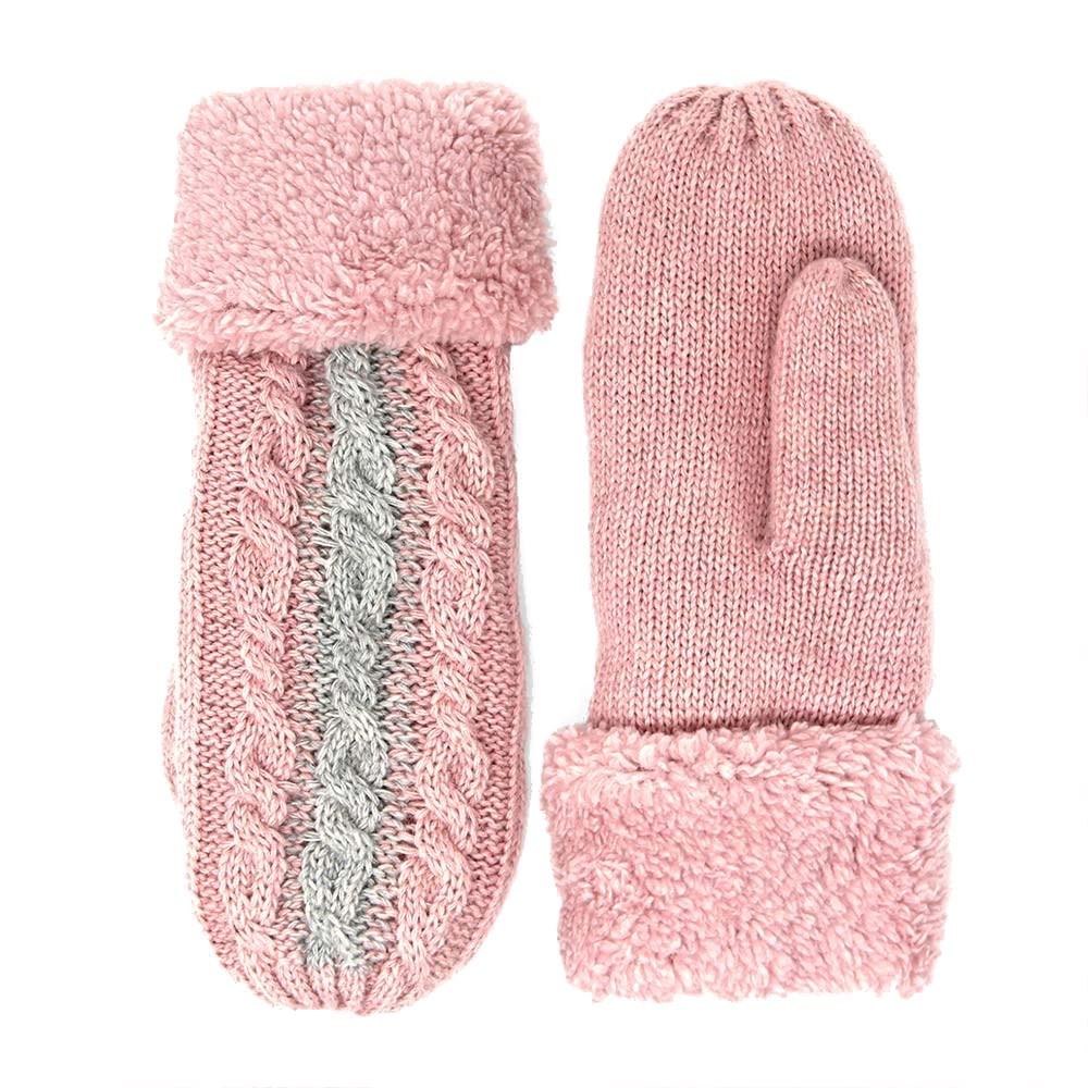 So Plush Two Tone Cable Knit Fuzzy Trim Mitten Gloves are exceptionally warm & protect you from winter's cold winds. Stylish & comfortable, chic & glam are the perfect accessory to complete any outfit. Can be worn everyday, keep your hands cozy while staying stylish. The perfect present for yourself or a loved one!