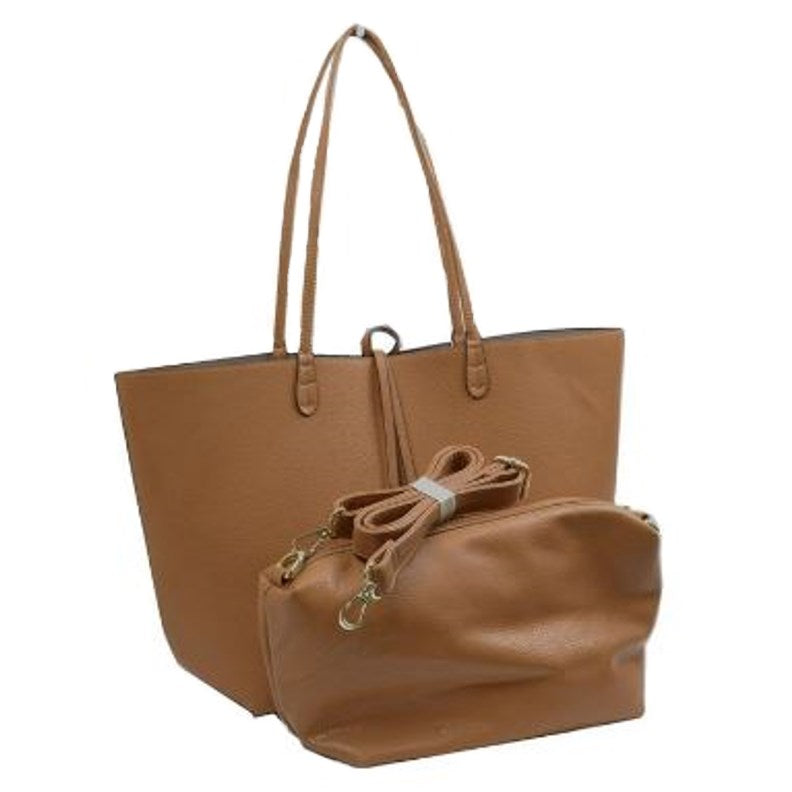 Reversible Supersoft Vegan Leather Tote Handbag flips inside-out, a roomy main compartment, inside pouch w/strap, multiplies your styling options & keeps you organized on the go. Soft structured base can carry everything you need & become your favorite bag of all times. Chic & reliable, great gift for any occasion.