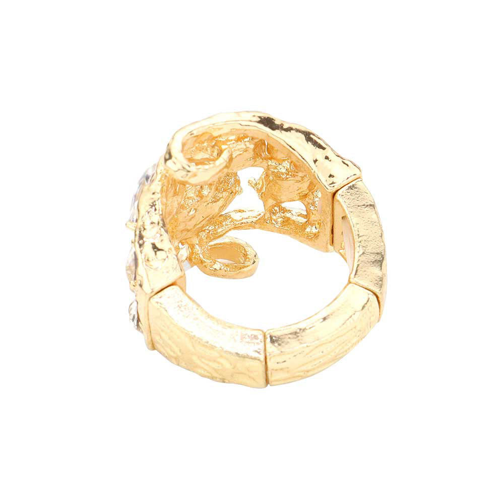 AB Blue Multi Stone Stretch Ring. Beautifully crafted design adds a gorgeous glow to any outfit. Jewelry that fits your lifestyle! Perfect for adding just the right amount of shimmer & shine and a touch of class to special events. Perfect Birthday Gift, Anniversary Gift, Mother's Day Gift, Graduation Gift, Just Because Gift, Thank you Gift.