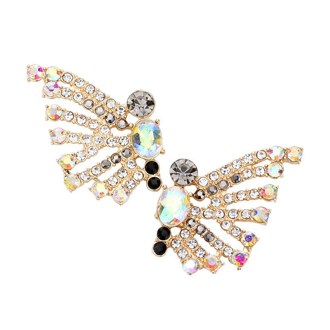 AB Bubble Stone Cluster Butterfly Evening Earrings, ideal for parties, events, holidays, pair these evening earrings with any ensemble for a polished look. The perfect set of sparkling earrings adds a sophisticated & stylish glow to any outfit. Perfect Birthday Gift, Anniversary Gift, Mother's Day Gift, Graduation Gift, Bridal Jewelry, Bridesmaid, Prom Jewelry, Wedding.