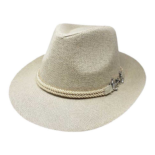 Beige Anchor Band Accented Straw Panama Sun Hat, fashionable design, and vibrant color will make you more attractive. It's a great accessory for any outfit. whether you’re basking under the summer sun at the beach, lounging by the pool, or kicking back with friends at the lake, these sun hats can keep you cool and comfortable even when the sun is high in the sky.