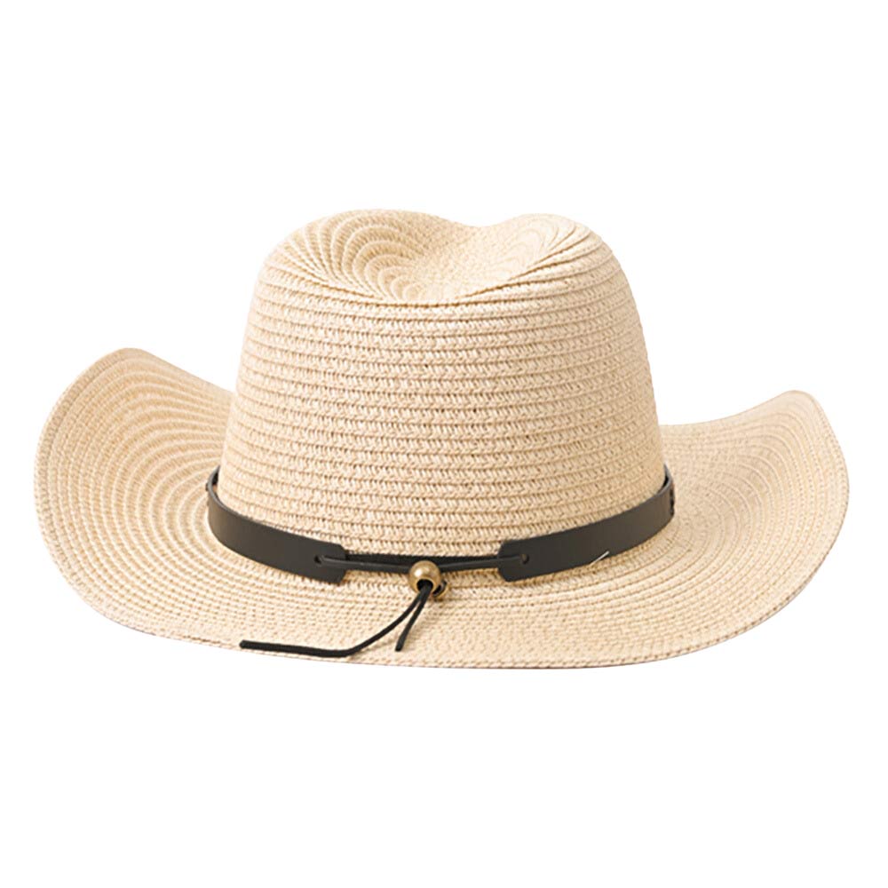 Beige Faux Leather Band Straw Panama Sun Hat, Complete your look with this fun Panama hat. This versatile hat can be dressed up or down & is perfect for the beach, outdoor games, outings, tours, parties, etc. Awesome summer & spring gift accessory! Perfect gift for Birthdays, Valentine's Day, etc. to your friends, and family