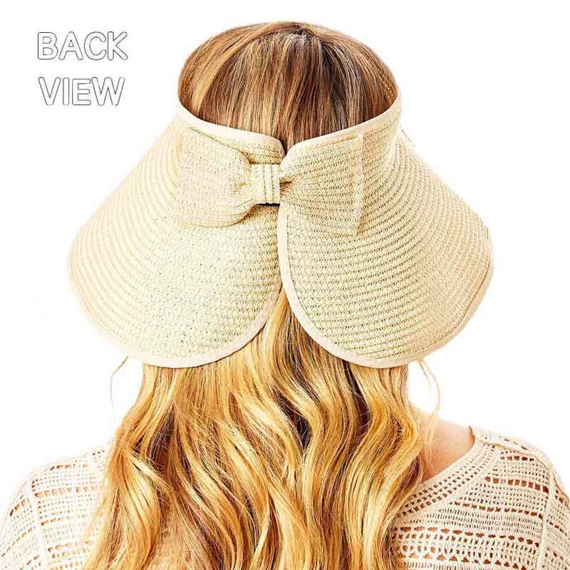 Beige Out Of Office Message Roll Up Foldable Visor Sun Hat, This visor hat with Out Of Office Message is Open top design offers great ventilation and heat dissipation. It is also suitable to wear even with various hair styles such as a ponytail Includes a plastic wire along the trim of the sun visor for increased durability. Features a roll-up function; incredibly convenient as it is foldable for easy storage or for taking on the go while traveling.